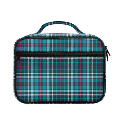 Teal Plaid Pattern Print Briefcase Bible Bag