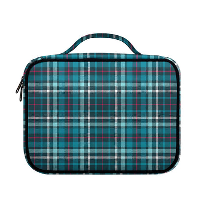 Teal Plaid Pattern Print Briefcase Bible Bag