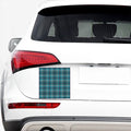 Teal Plaid Pattern Print Car Sticker