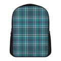 Teal Plaid Pattern Print Casual Backpack