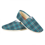 Teal Plaid Pattern Print Casual Shoes