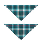Teal Plaid Pattern Print Dog Bandana