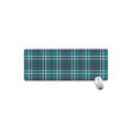 Teal Plaid Pattern Print Extended Mouse Pad