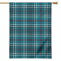 Teal Plaid Pattern Print House Flag