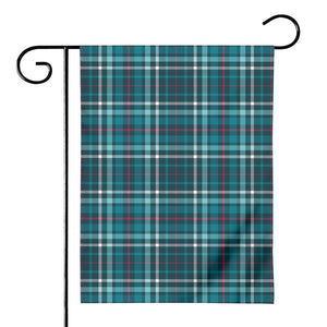 Teal Plaid Pattern Print House Flag