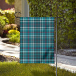 Teal Plaid Pattern Print House Flag