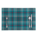Teal Plaid Pattern Print Placemat