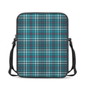 Teal Plaid Pattern Print Rectangular Crossbody Bag