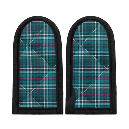 Teal Plaid Pattern Print Skillet Handle Cover