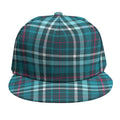 Teal Plaid Pattern Print Snapback Cap