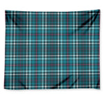 Teal Plaid Pattern Print Tapestry