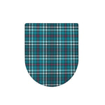 Teal Plaid Pattern Print Toilet Lid Cover