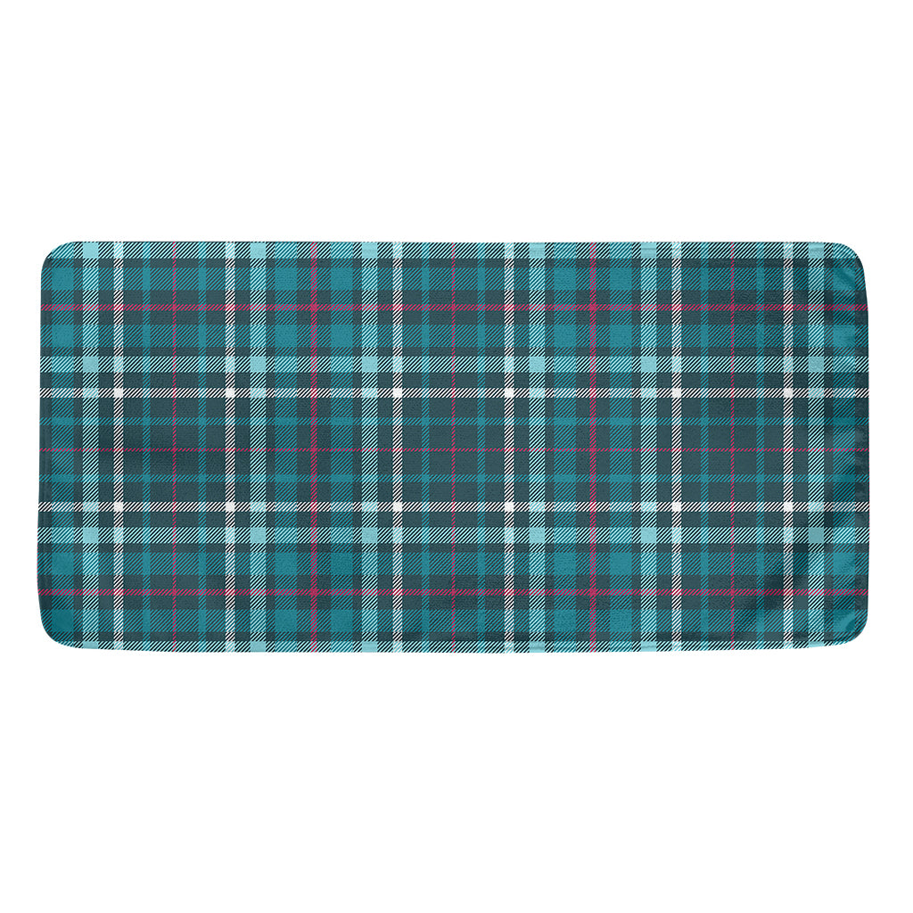 Teal Plaid Pattern Print Towel