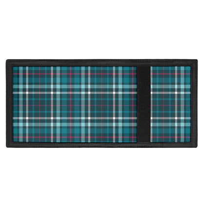 Teal Plaid Pattern Print Trifold Wallet
