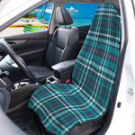 Teal Plaid Pattern Print Waterproof Car Seat Cover