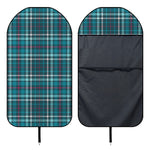 Teal Plaid Pattern Print Waterproof Car Seat Cover