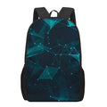 Teal Polygonal Dot Geometric Print 17 Inch Backpack