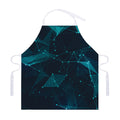 Teal Polygonal Dot Geometric Print Adjustable Apron