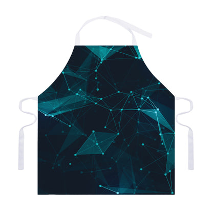 Teal Polygonal Dot Geometric Print Adjustable Apron