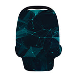Teal Polygonal Dot Geometric Print Baby Seat Cover