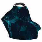 Teal Polygonal Dot Geometric Print Baby Seat Cover
