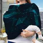 Teal Polygonal Dot Geometric Print Baby Seat Cover