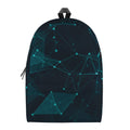 Teal Polygonal Dot Geometric Print School Backpack