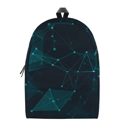 Teal Polygonal Dot Geometric Print Backpack