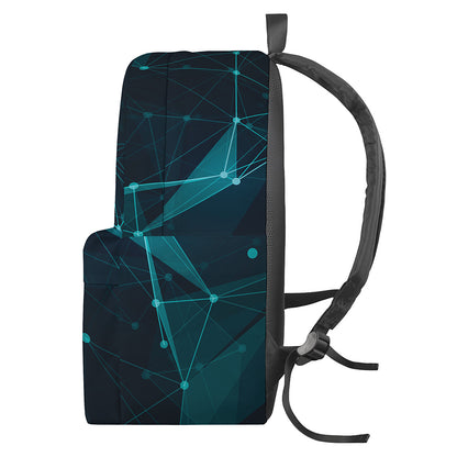 Teal Polygonal Dot Geometric Print Backpack