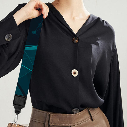 Teal Polygonal Dot Geometric Print Bag Strap