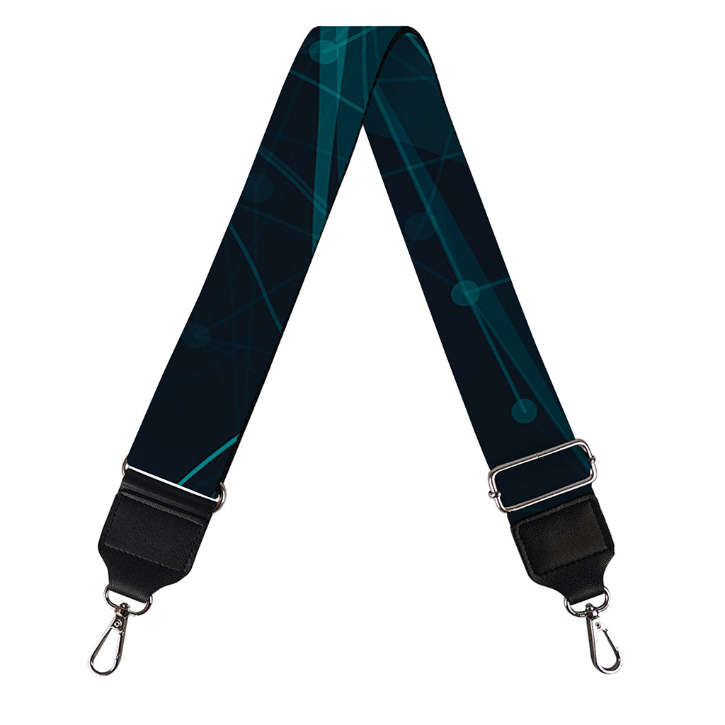 Teal Polygonal Dot Geometric Print Bag Strap