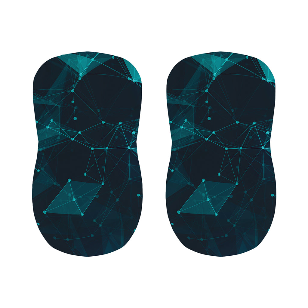 Teal Polygonal Dot Geometric Print Bar Stool Covers