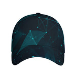 Teal Polygonal Dot Geometric Print Baseball Cap