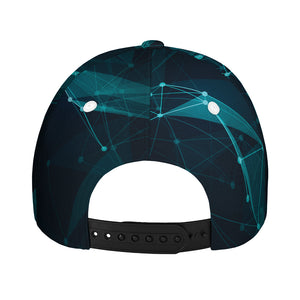 Teal Polygonal Dot Geometric Print Baseball Cap