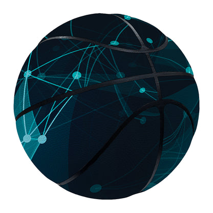 Teal Polygonal Dot Geometric Print Basketball