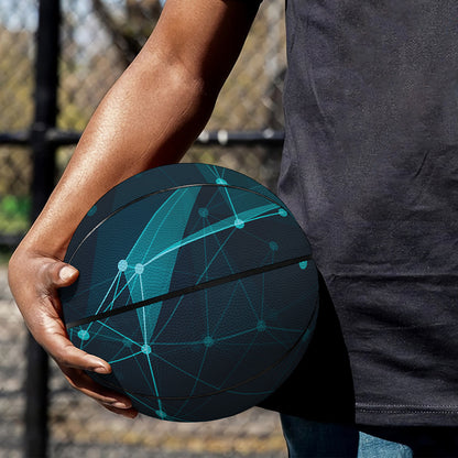 Teal Polygonal Dot Geometric Print Basketball