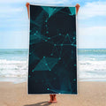 Teal Polygonal Dot Geometric Print Beach Towel