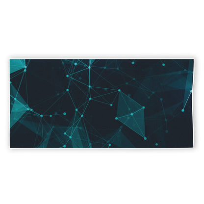Teal Polygonal Dot Geometric Print Beach Towel