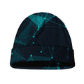 Teal Polygonal Dot Geometric Print Beanie