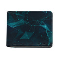 Teal Polygonal Dot Geometric Print Bifold Wallet
