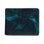 Teal Polygonal Dot Geometric Print Bifold Wallet