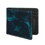 Teal Polygonal Dot Geometric Print Bifold Wallet