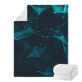 Teal Polygonal Dot Geometric Print Blanket
