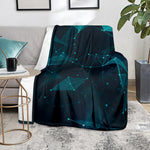 Teal Polygonal Dot Geometric Print Blanket