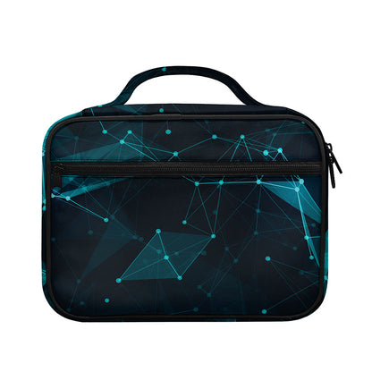 Teal Polygonal Dot Geometric Print Briefcase Bible Bag