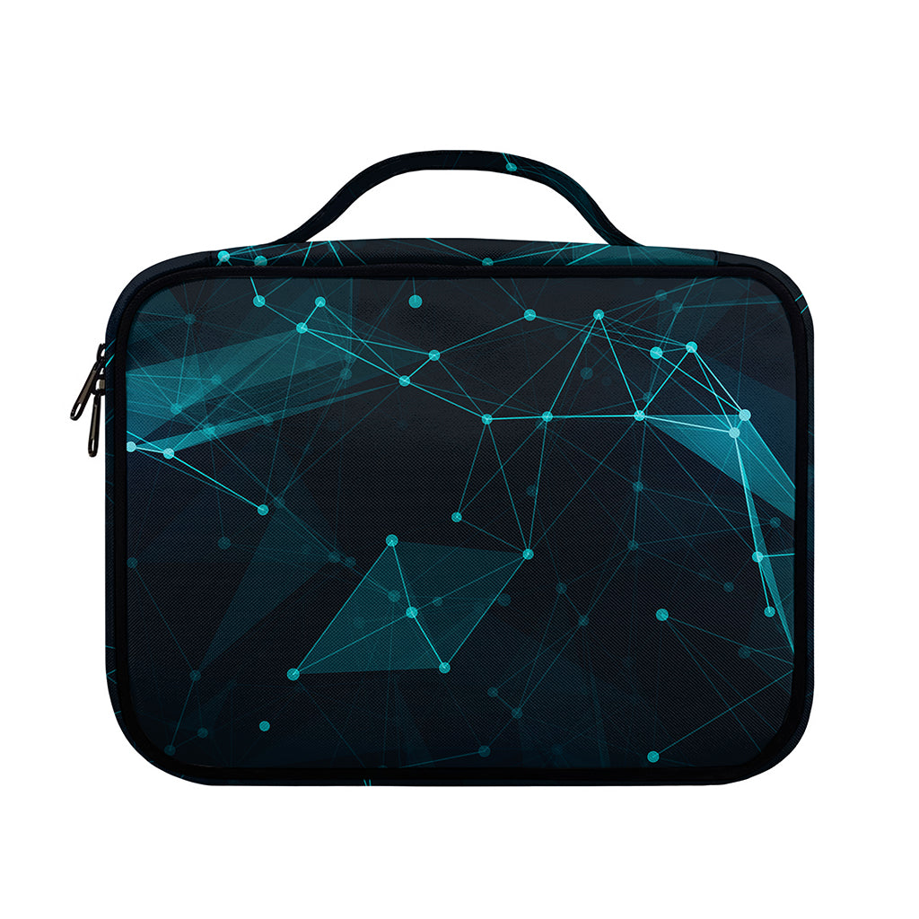 Teal Polygonal Dot Geometric Print Briefcase Bible Bag
