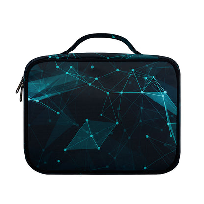 Teal Polygonal Dot Geometric Print Briefcase Bible Bag