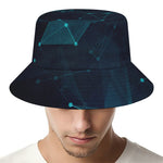 Teal Polygonal Dot Geometric Print Bucket Hat