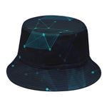 Teal Polygonal Dot Geometric Print Bucket Hat