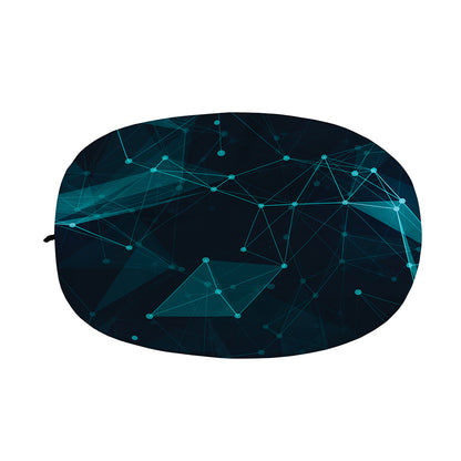 Teal Polygonal Dot Geometric Print Car Side Mirror Covers